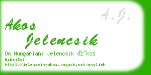 akos jelencsik business card